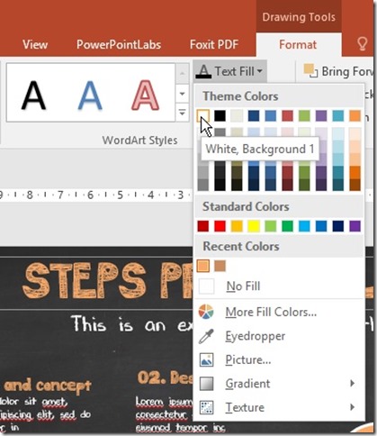 ganti warna font powerpoint